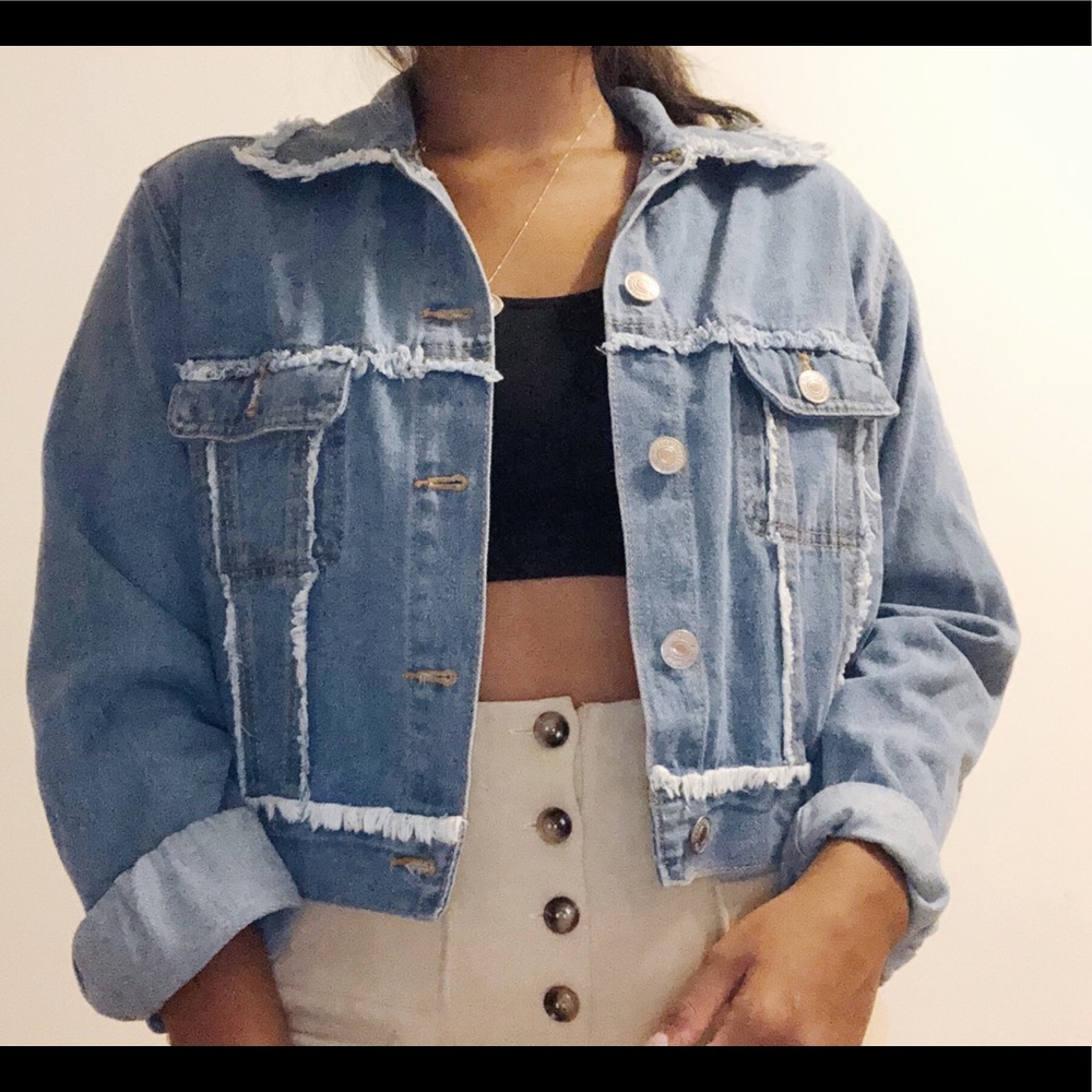 Forever 21 cropped jean jacket